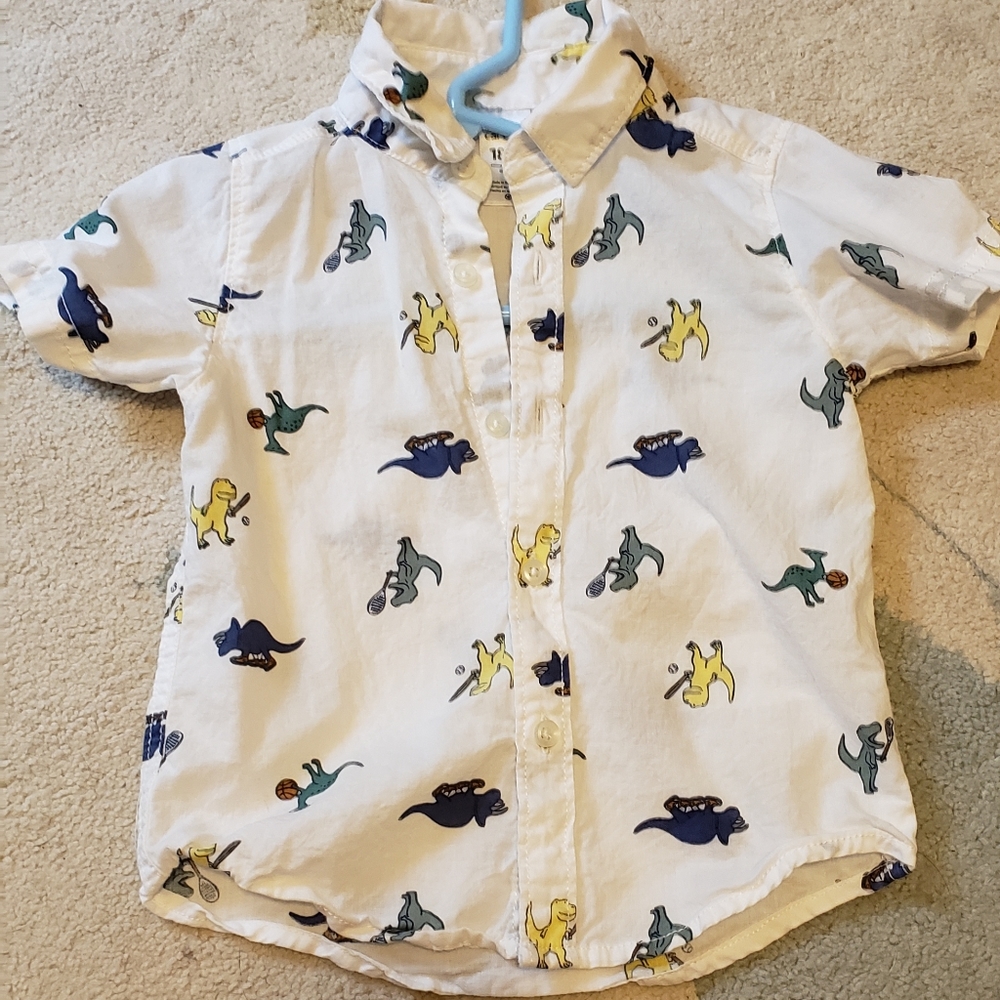 Boy 18 mo button up dino shirt